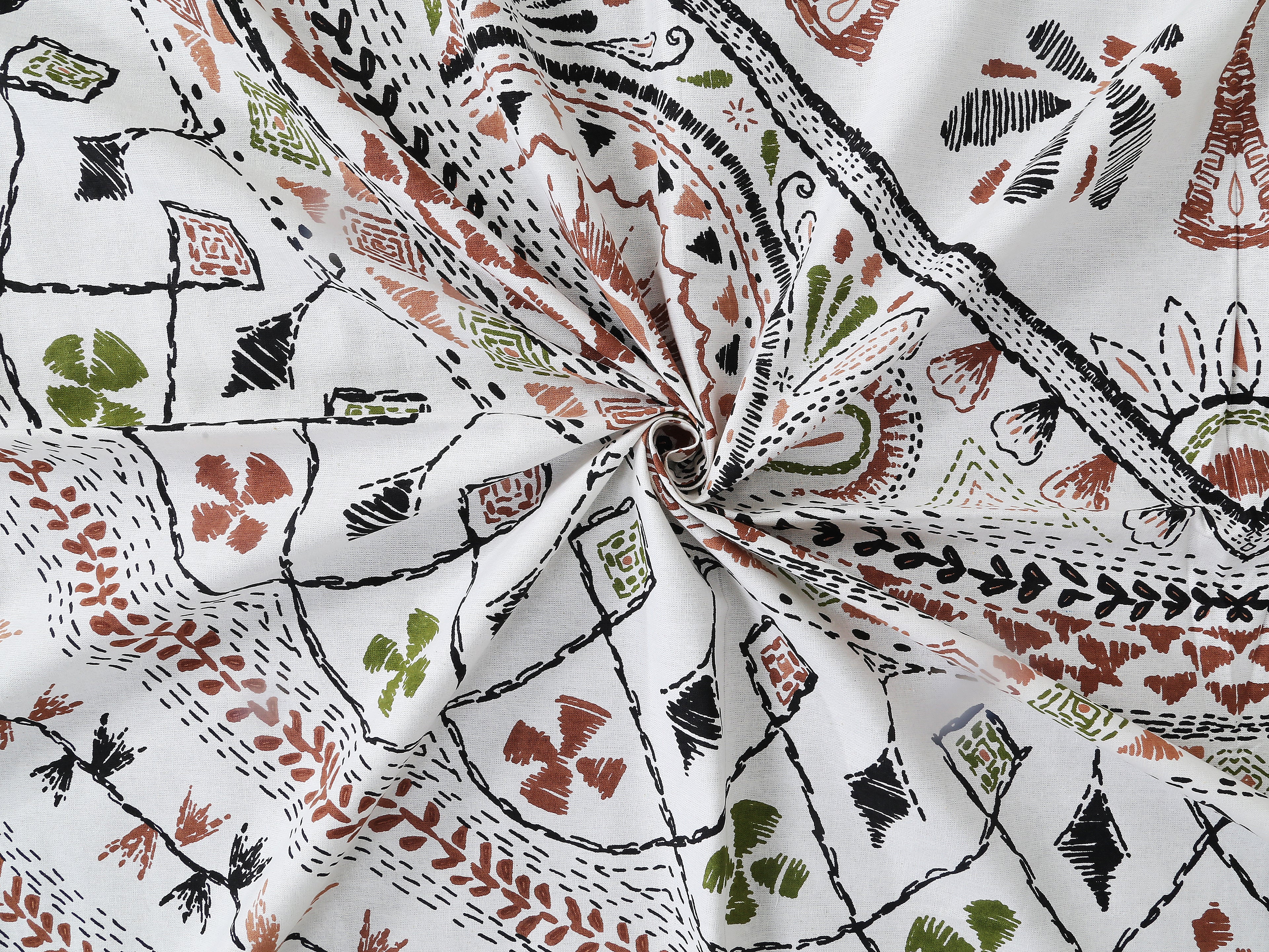 70/100 Mandala Charm Artistic Collection 100% Cotton Single Bedsheet with 2 Pillow Covers (70x100)