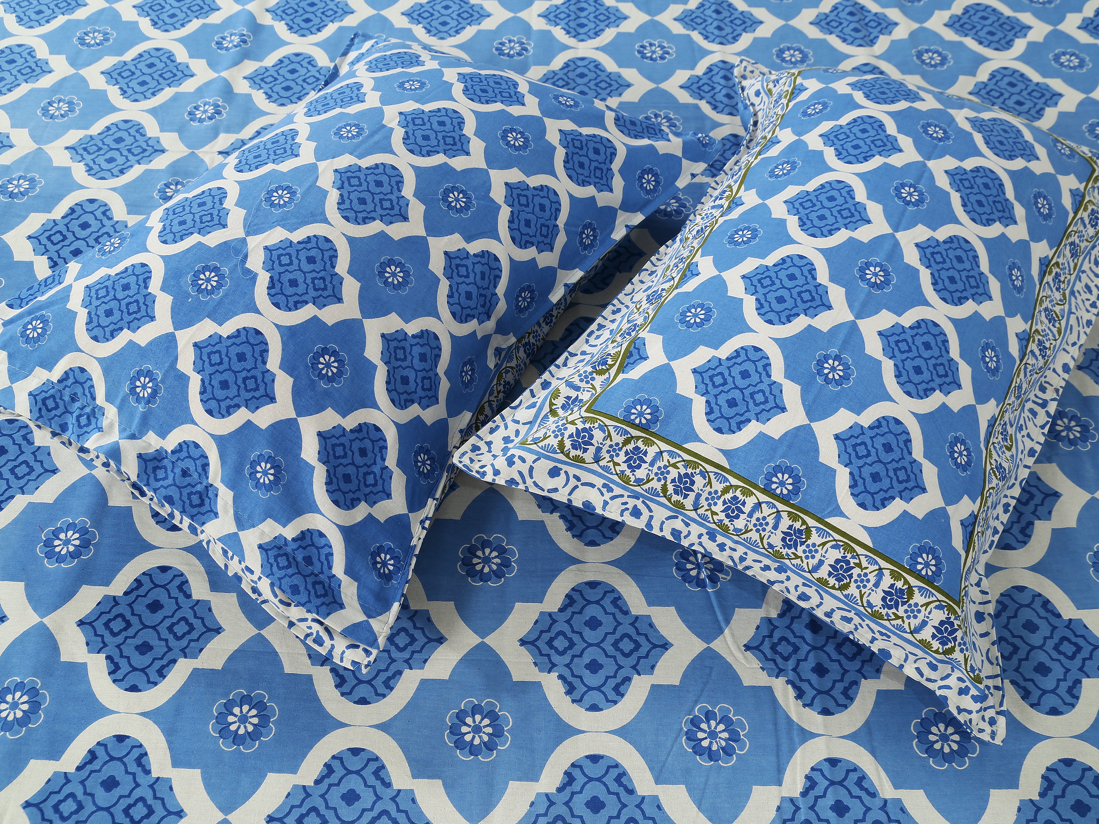 70/100 Artistic Collection Premium Cotton Single Bedsheet with 2 Pillow Covers (70x100)