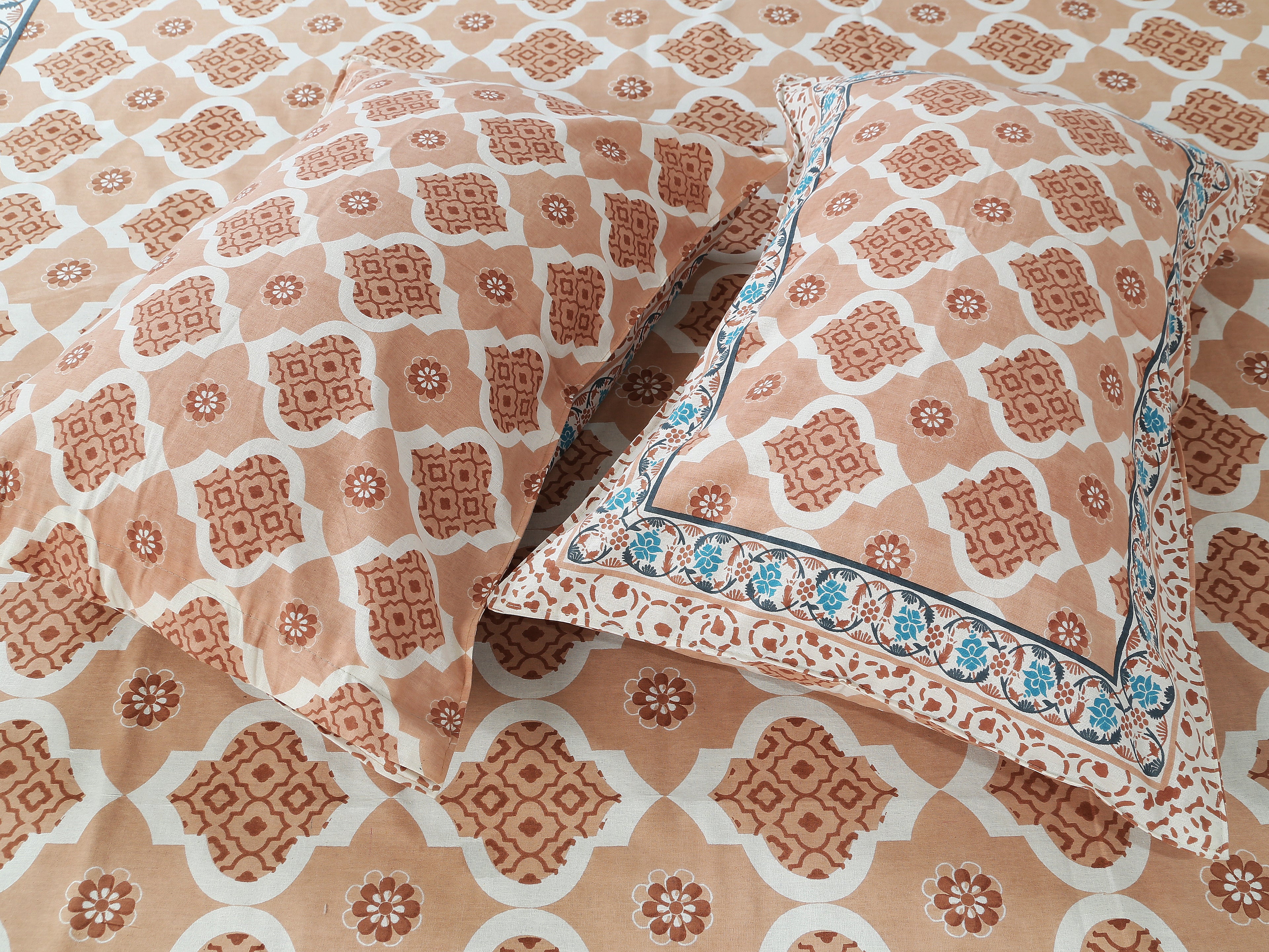 70/100 Artistic Collection Premium Cotton Single Bedsheet with 2 Pillow Covers (70x100)