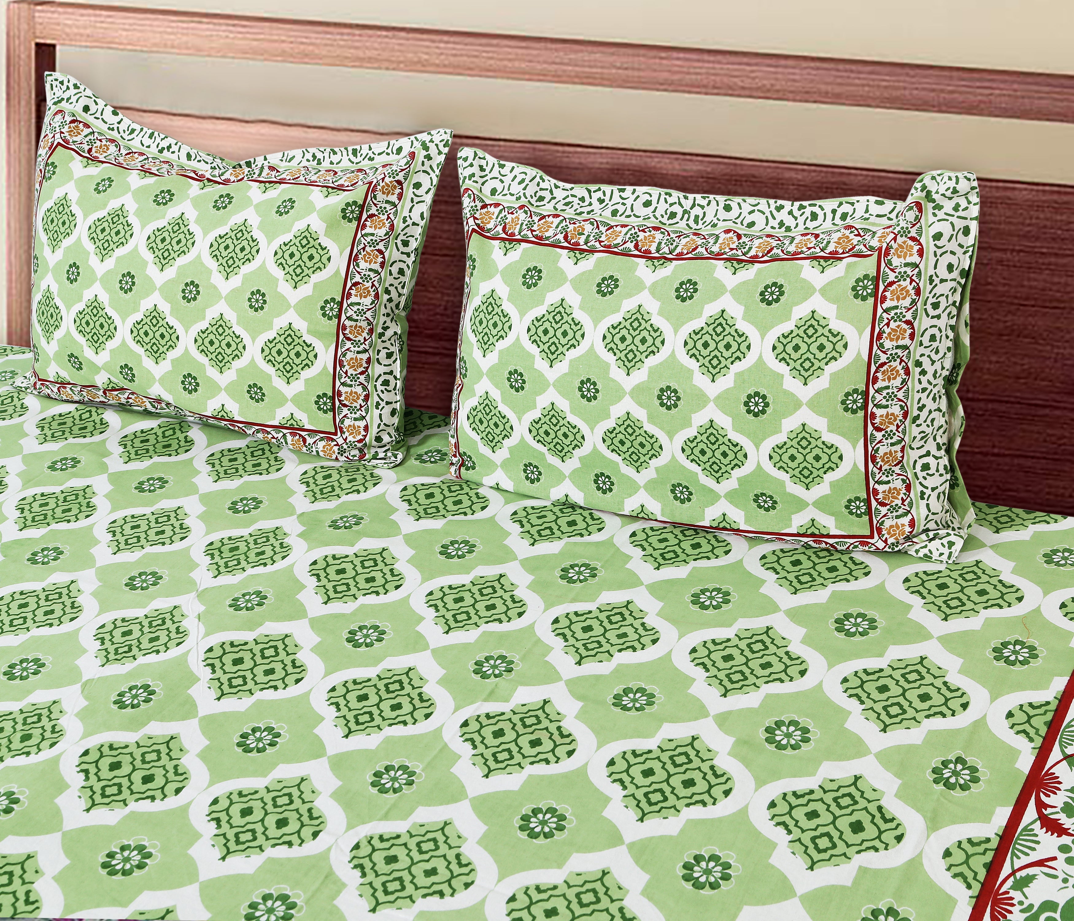 70/100 Artistic Collection Premium Cotton Single Bedsheet with 2 Pillow Covers (70x100)