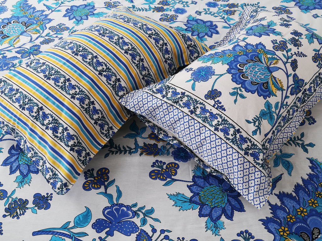 70/100 Artistic Collection Premium Cotton Single Bedsheet with 2 Pillow Covers (70x100)