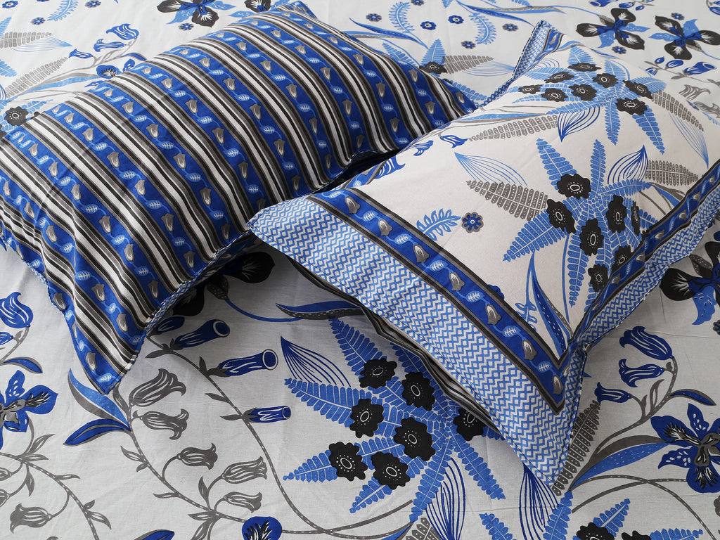 Artistic Collection Floral Print Cotton Bedsheet with 2 Pillow Covers | Premium 70x100 Inches