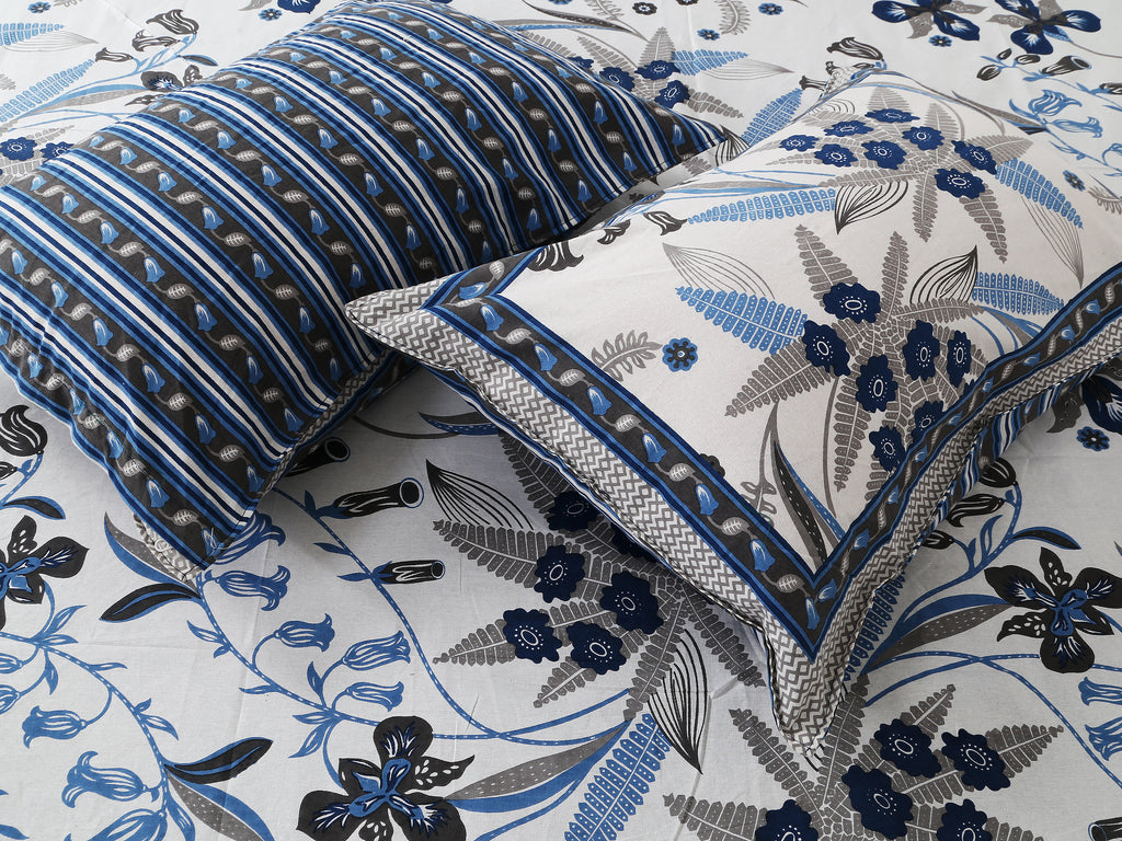 Artistic Collection Floral Print Cotton Bedsheet with 2 Pillow Covers | Premium 70x100 Inches