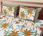 Artistic Collection Floral Print Cotton Bedsheet with 2 Pillow Covers | Premium 70x100 Inches