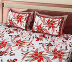 Artistic Collection Floral Print Cotton Bedsheet with 2 Pillow Covers | Premium 70x100 Inches