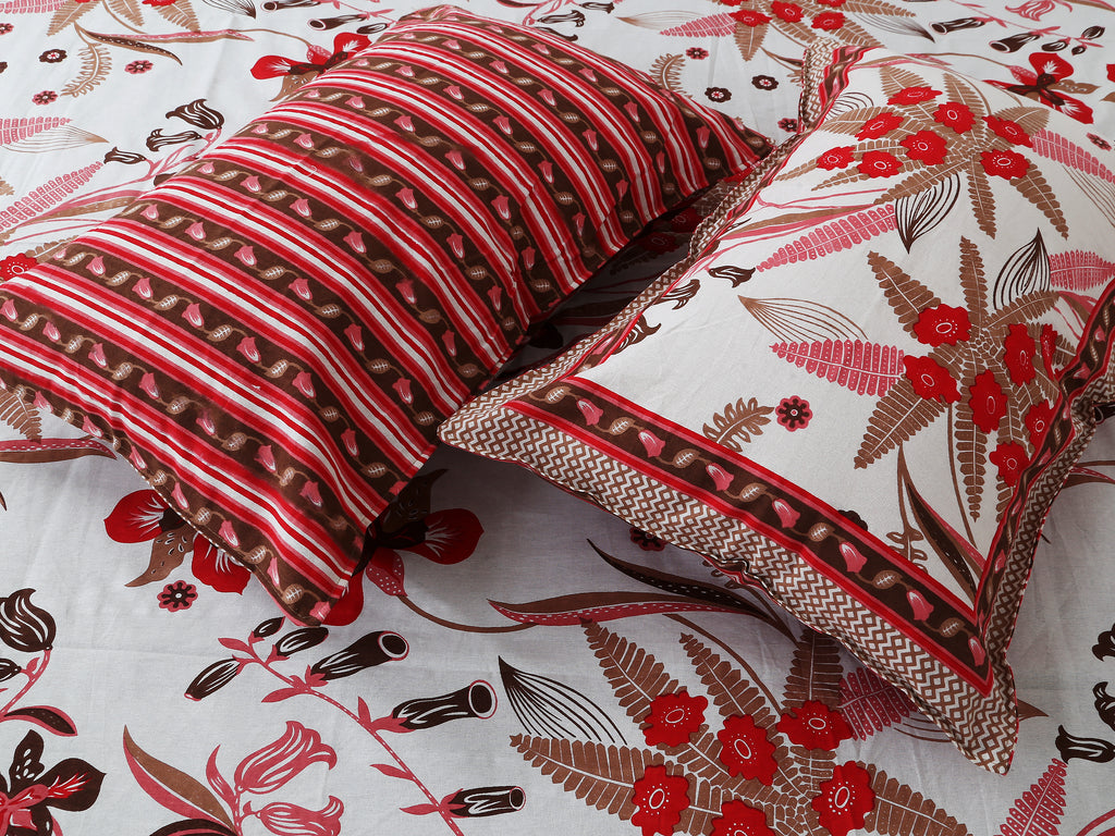 Artistic Collection Floral Print Cotton Bedsheet with 2 Pillow Covers | Premium 70x100 Inches