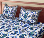 Artistic Collection Paisley Pattern Cotton Single Bedsheet with 2 Pillow Covers | Premium 70x100 Inches