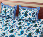Artistic Collection Paisley Pattern Cotton Single Bedsheet with 2 Pillow Covers | Premium 70x100 Inches