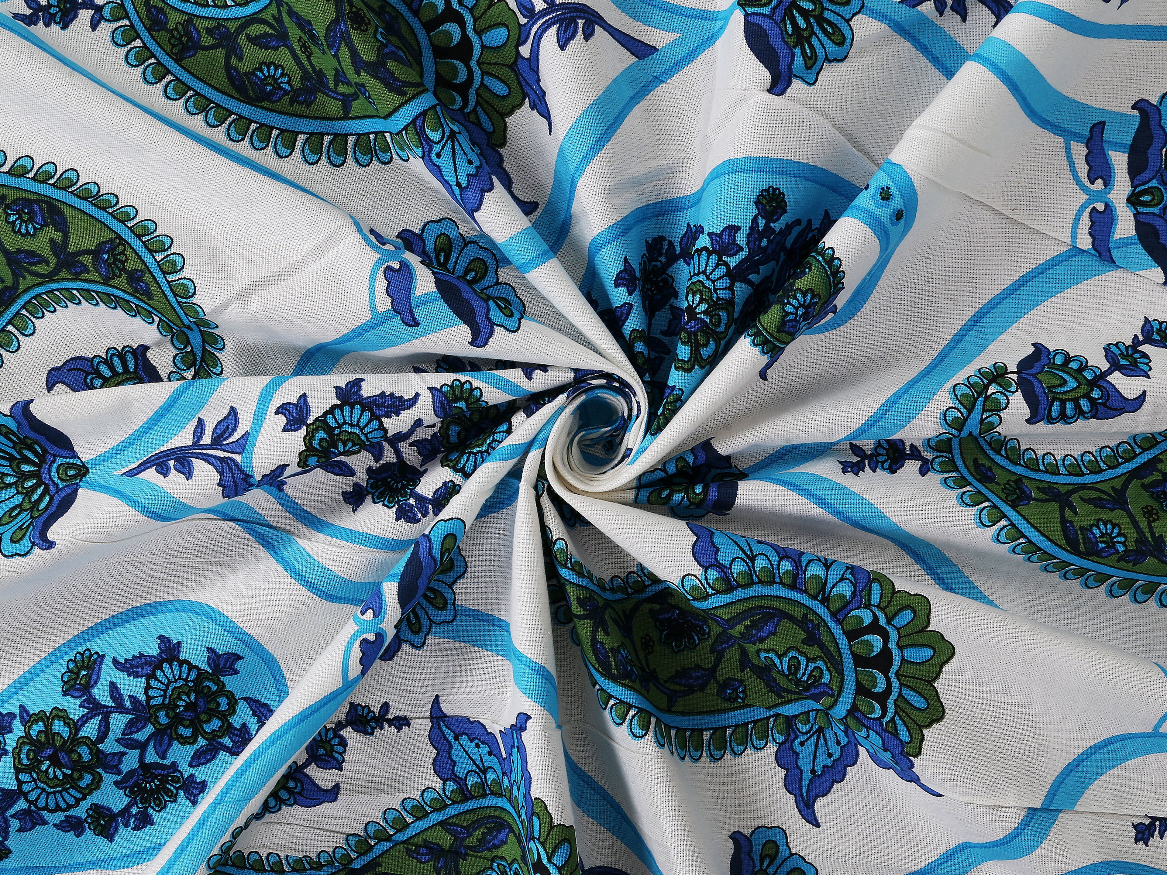 Artistic Collection Paisley Pattern Cotton Single Bedsheet with 2 Pillow Covers | Premium 70x100 Inches