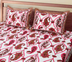 Artistic Collection Paisley Pattern Cotton Single Bedsheet with 2 Pillow Covers | Premium 70x100 Inches