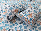 Artistic Floral Cotton Bedsheet Set | 100% Cotton | 70x100 Inches with 2 Pillow Covers
