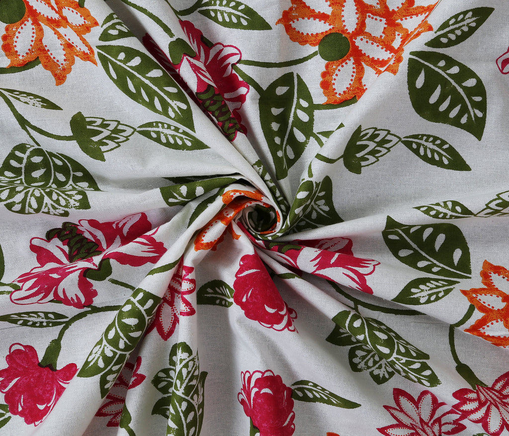 Artistic Floral Cotton Bedsheet Set | 100% Cotton | 70x100 Inches with 2 Pillow Covers