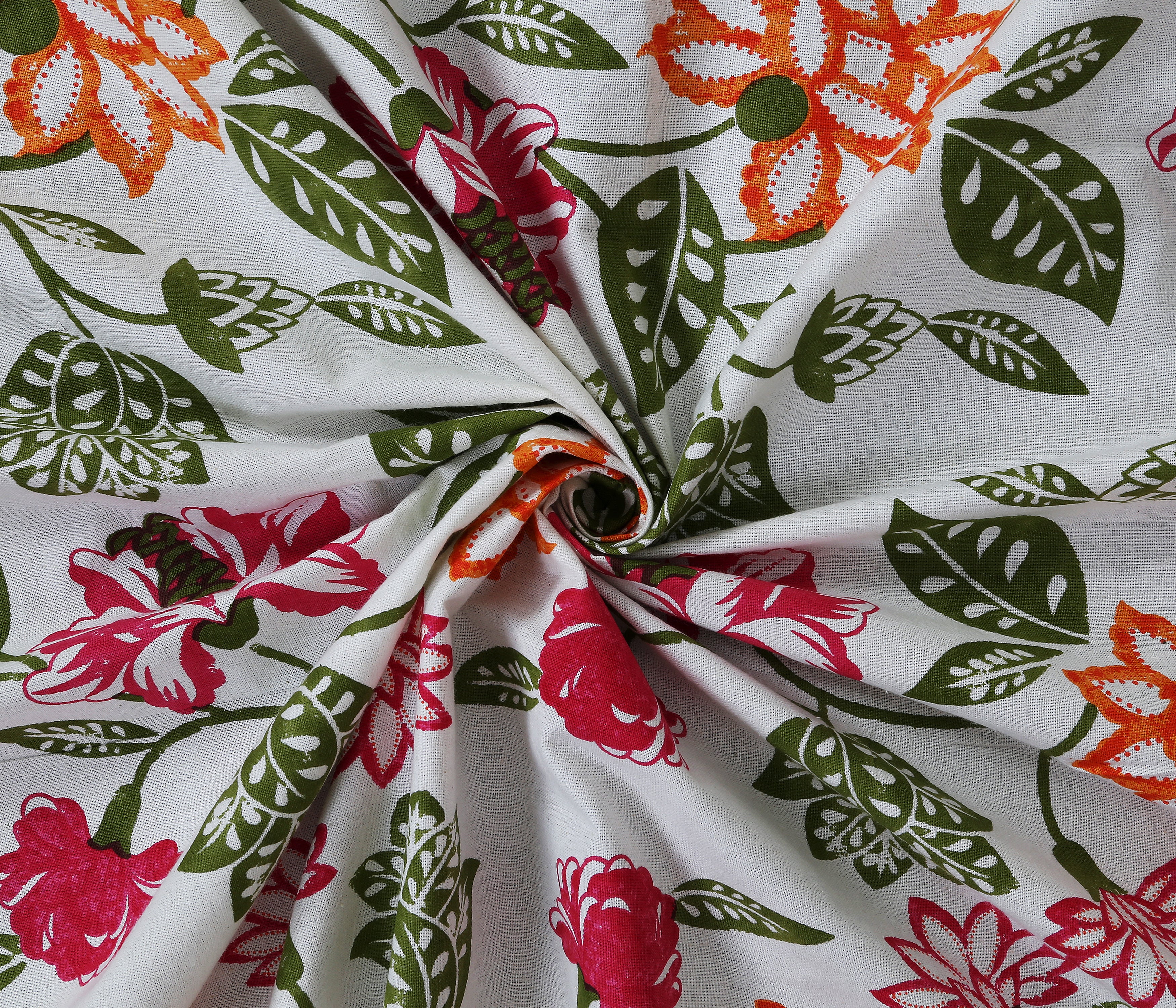 Artistic Floral Cotton Bedsheet Set | 100% Cotton | 70x100 Inches with 2 Pillow Covers