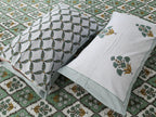 Eco Collection Cotton Double Bedsheet with Pillow Covers | Ethnic Block Print | 90x100 Inches