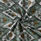 Eco Collection Cotton Double Bedsheet with Pillow Covers | Ethnic Block Print | 90x100 Inches