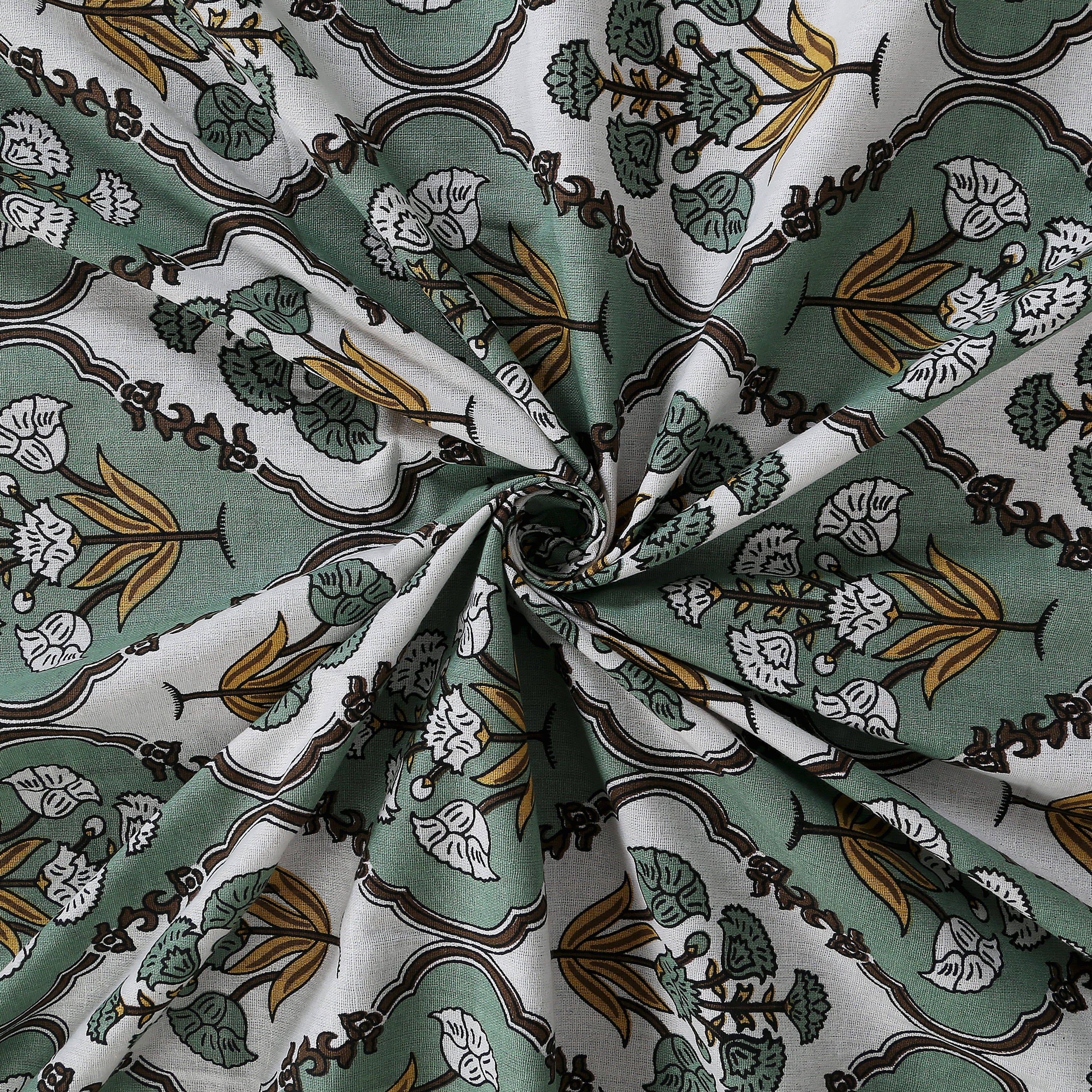 Eco Collection Cotton Double Bedsheet with Pillow Covers | Ethnic Block Print | 90x100 Inches