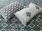 Eco Collection Cotton Double Bedsheet with Pillow Covers | Ethnic Block Print | 90x100 Inches