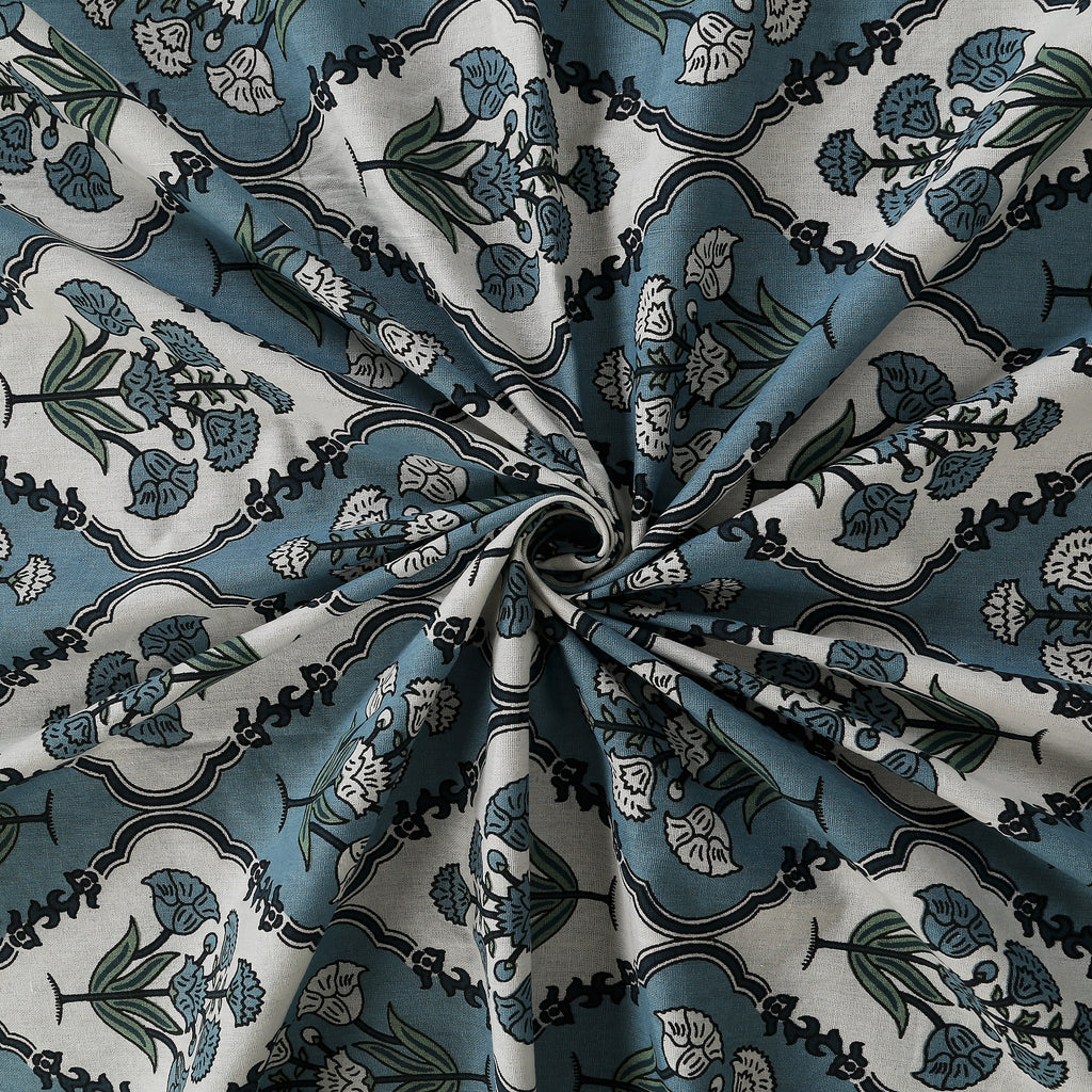 Eco Collection Cotton Double Bedsheet with Pillow Covers | Ethnic Block Print | 90x100 Inches