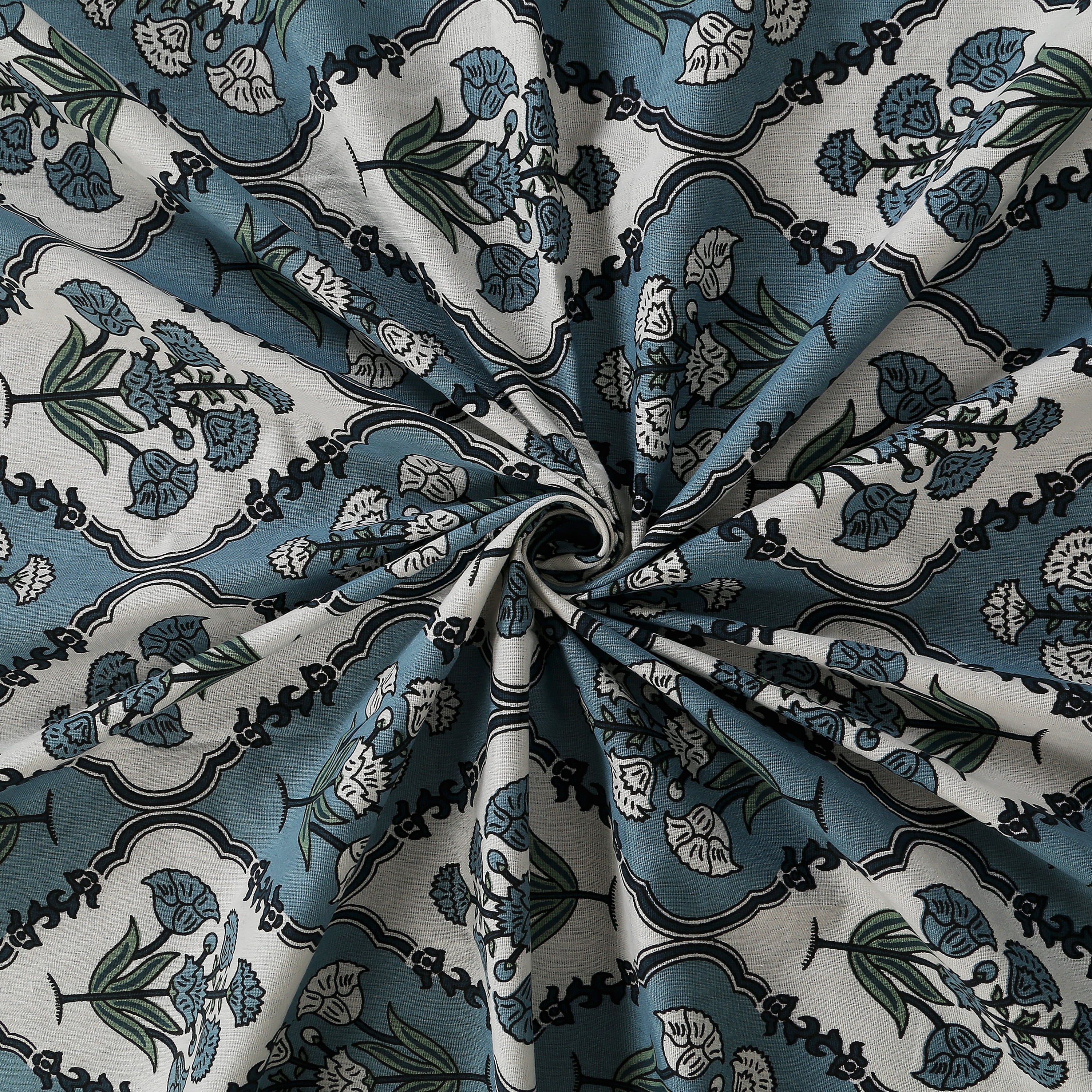Eco Collection Cotton Double Bedsheet with Pillow Covers | Ethnic Block Print | 90x100 Inches