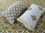 Eco Collection Cotton Double Bedsheet with Pillow Covers | Ethnic Block Print | 90x100 Inches