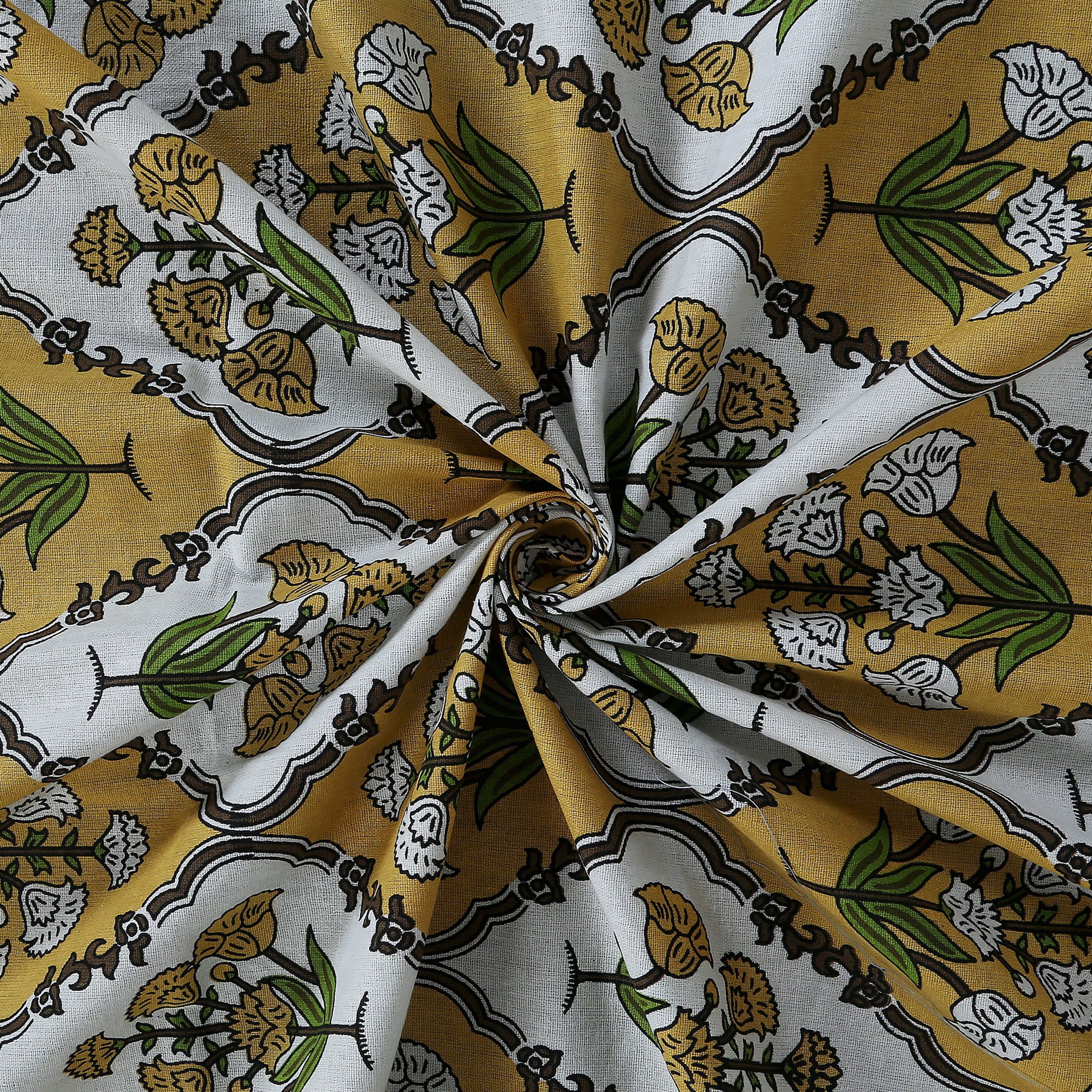 Eco Collection Cotton Double Bedsheet with Pillow Covers | Ethnic Block Print | 90x100 Inches