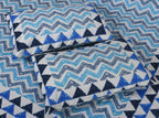 Eco Collection Cotton Double Bedsheet with Pillow Covers | Geometric Chevron Print | 90x100 Inches