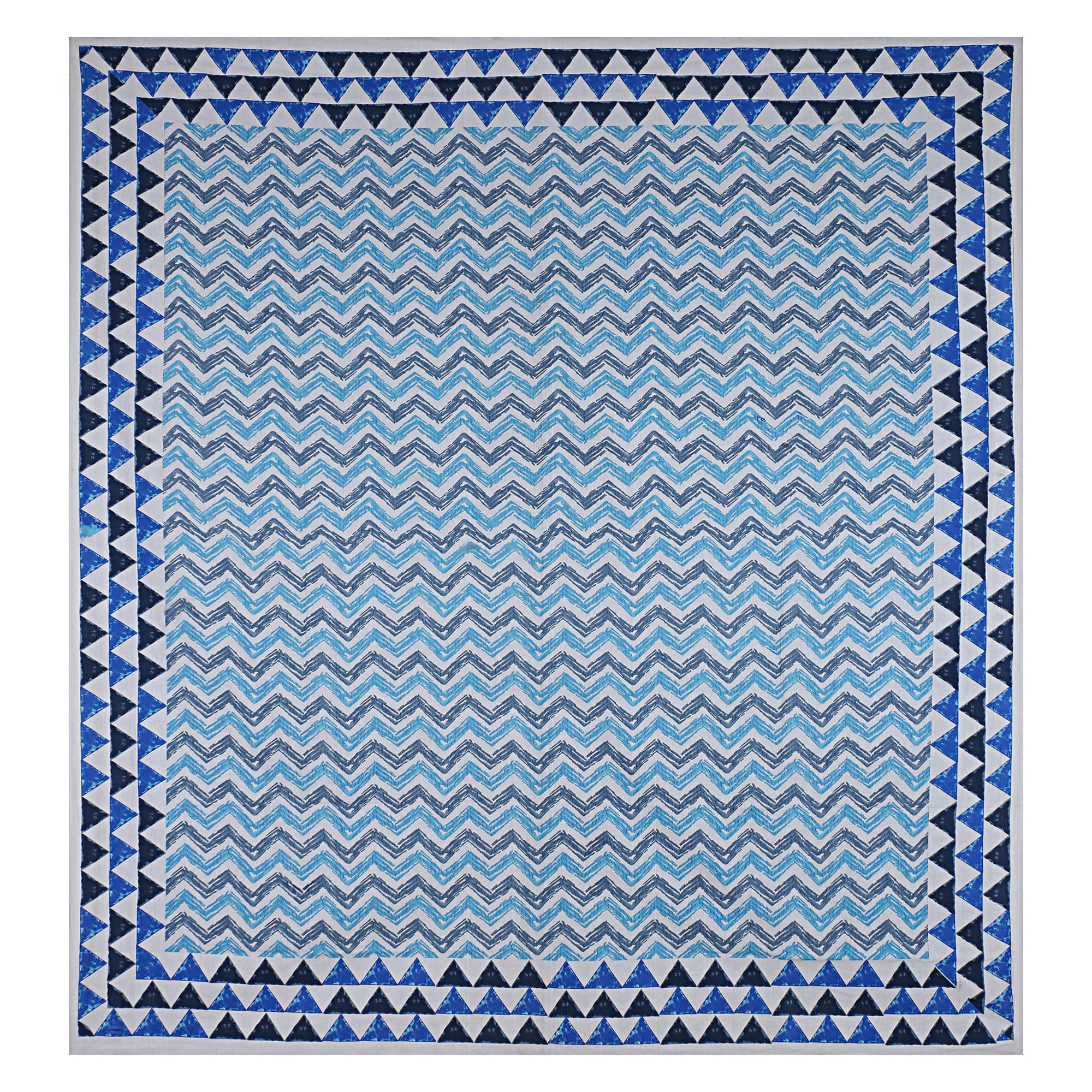 Eco Collection Cotton Double Bedsheet with Pillow Covers | Geometric Chevron Print | 90x100 Inches
