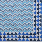 Eco Collection Cotton Double Bedsheet with Pillow Covers | Geometric Chevron Print | 90x100 Inches