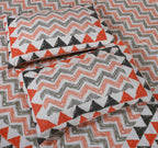 Eco Collection Cotton Double Bedsheet with Pillow Covers | Geometric Chevron Print | 90x100 Inches