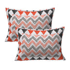 Eco Collection Cotton Double Bedsheet with Pillow Covers | Geometric Chevron Print | 90x100 Inches