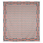 Eco Collection Cotton Double Bedsheet with Pillow Covers | Geometric Chevron Print | 90x100 Inches
