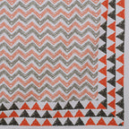 Eco Collection Cotton Double Bedsheet with Pillow Covers | Geometric Chevron Print | 90x100 Inches