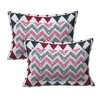 Eco Collection Cotton Double Bedsheet with Pillow Covers | Geometric Chevron Print | 90x100 Inches