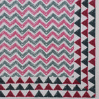 Eco Collection Cotton Double Bedsheet with Pillow Covers | Geometric Chevron Print | 90x100 Inches