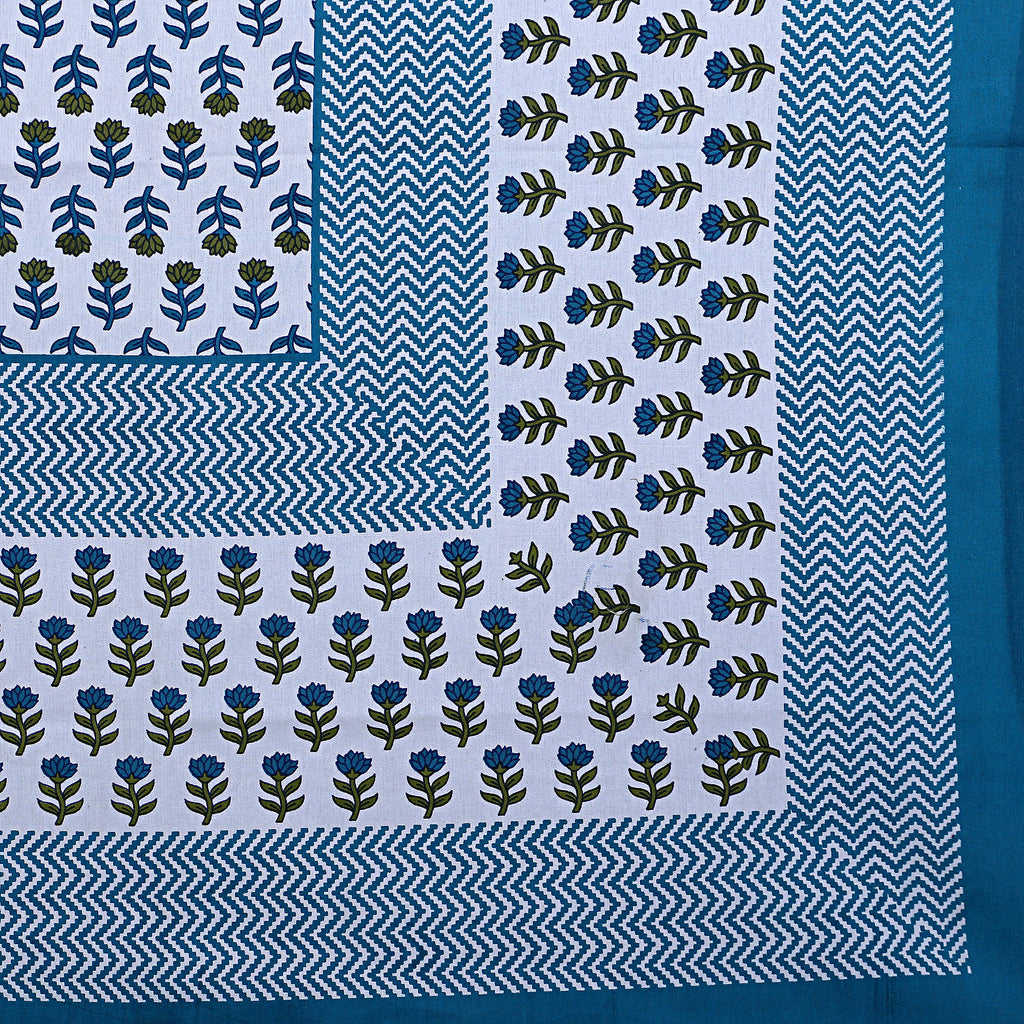 Eco Collection Cotton Double Bedsheet with Pillow Covers | Floral Print | 90x100 Inches