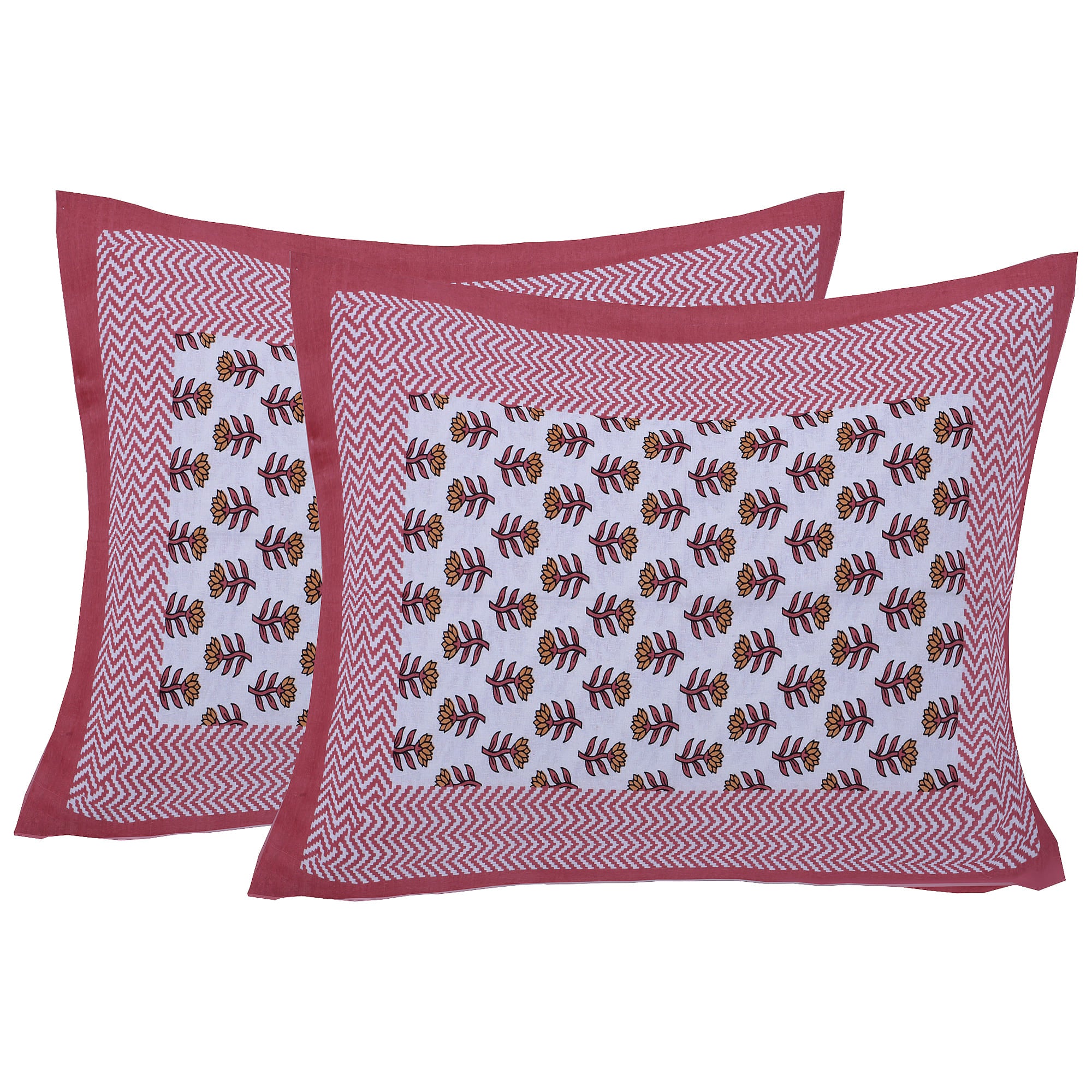 Eco Collection Cotton Double Bedsheet with Pillow Covers | Floral Print | 90x100 Inches