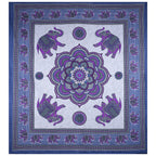 Eco Collection Cotton Double Bedsheet with Pillow Covers | Elephant & Mandala Print | 90x100 Inches