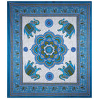 Eco Collection Cotton Double Bedsheet with Pillow Covers | Elephant & Mandala Print | 90x100 Inches