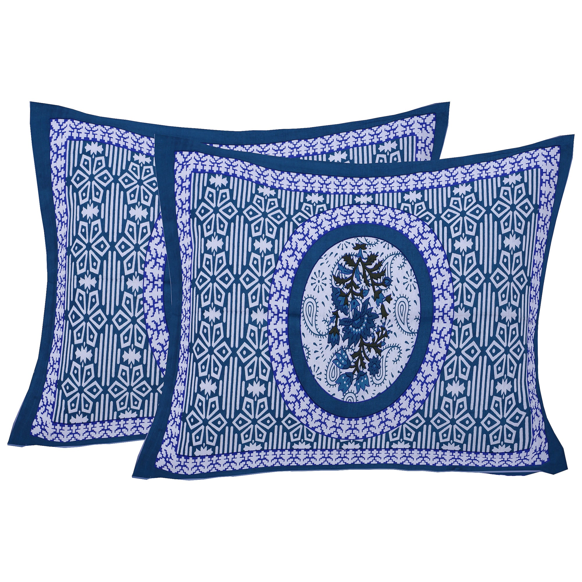 Eco Collection Cotton Double Bedsheet with Pillow Covers | Mandala Print | 90x100 Inches