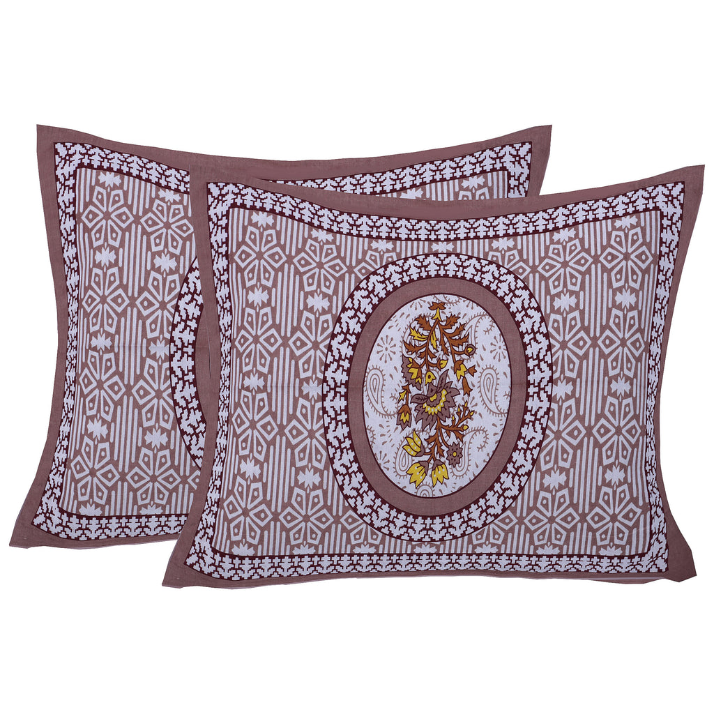 Eco Collection Cotton Double Bedsheet with Pillow Covers | Mandala Print | 90x100 Inches