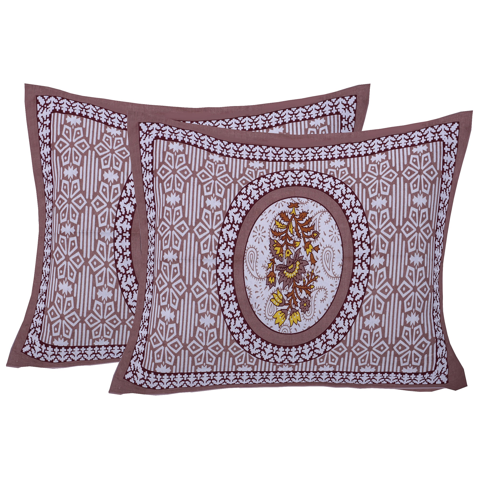 Eco Collection Cotton Double Bedsheet with Pillow Covers | Mandala Print | 90x100 Inches