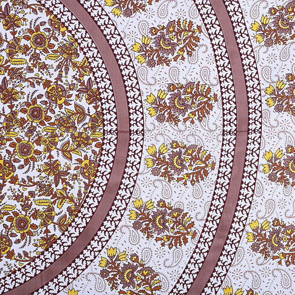 Eco Collection Cotton Double Bedsheet with Pillow Covers | Mandala Print | 90x100 Inches