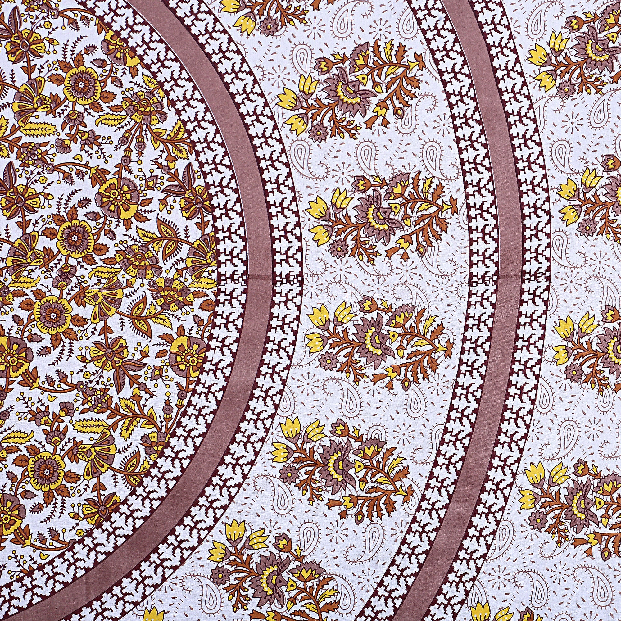 Eco Collection Cotton Double Bedsheet with Pillow Covers | Mandala Print | 90x100 Inches