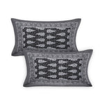Eco Collection Cotton Double Bedsheet with Pillow Covers | Leaf Print | 90x100 Inches