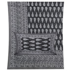 Eco Collection Cotton Double Bedsheet with Pillow Covers | Leaf Print | 90x100 Inches