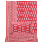 Eco Collection Cotton Double Bedsheet with Pillow Covers | Leaf Print | 90x100 Inches