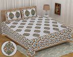 Eco Collection Cotton Floral Print Double Bedsheet with 2 Pillow Covers | 90x100 Inches