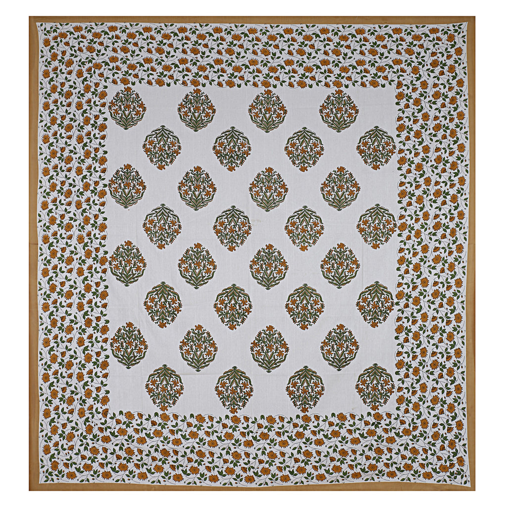 Eco Collection Cotton Floral Print Double Bedsheet with 2 Pillow Covers | 90x100 Inches