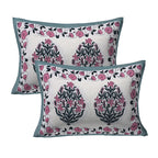 Eco Collection Cotton Floral Print Double Bedsheet with 2 Pillow Covers | 90x100 Inches