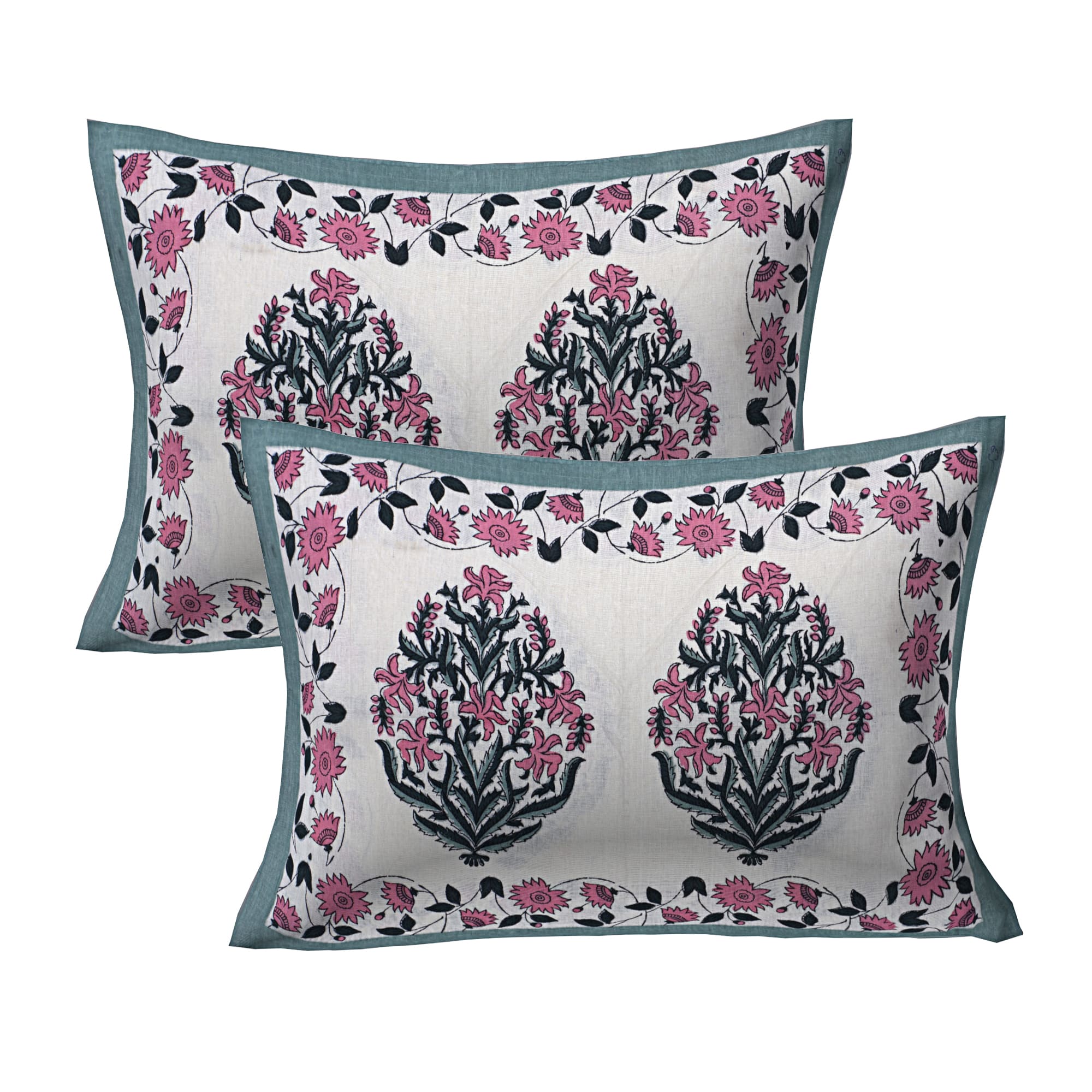 Eco Collection Cotton Floral Print Double Bedsheet with 2 Pillow Covers | 90x100 Inches